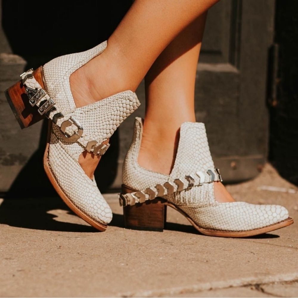 Freebird by Steven Cream Textured Ankle Boots